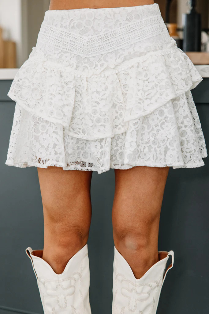 Feminine Finesse White Lace Skirt | The Mint Julep Boutique