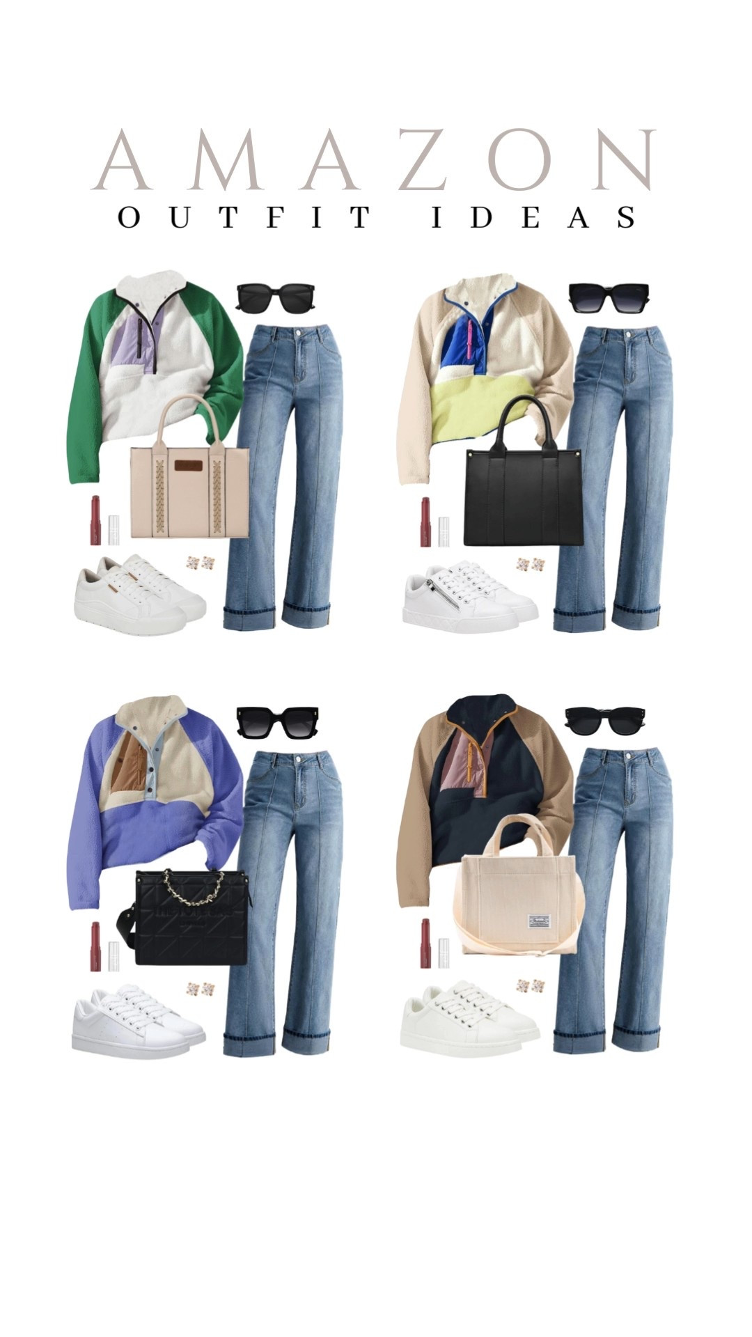 Loving these sweater and jeans outfits! Perfect for a casual day out.
fuzzy fleece pullover, small tote bag, cuffed jeans, casual look, vacation style, fall style, makeup must have, beauty favorite, fall outfit, functional bag, amazon fashion, affordable style

#LTKU #LTKFindsUnder50 #LTKSeasonal