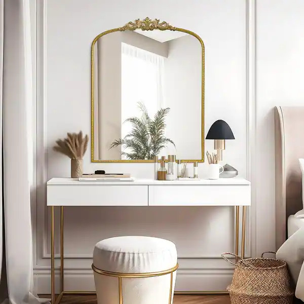 WallBeyond Crown Arch Mirror with Sturdy Iron Frame Elegant Decorative Wall Mirror - Bed Bath & B... | Bed Bath & Beyond