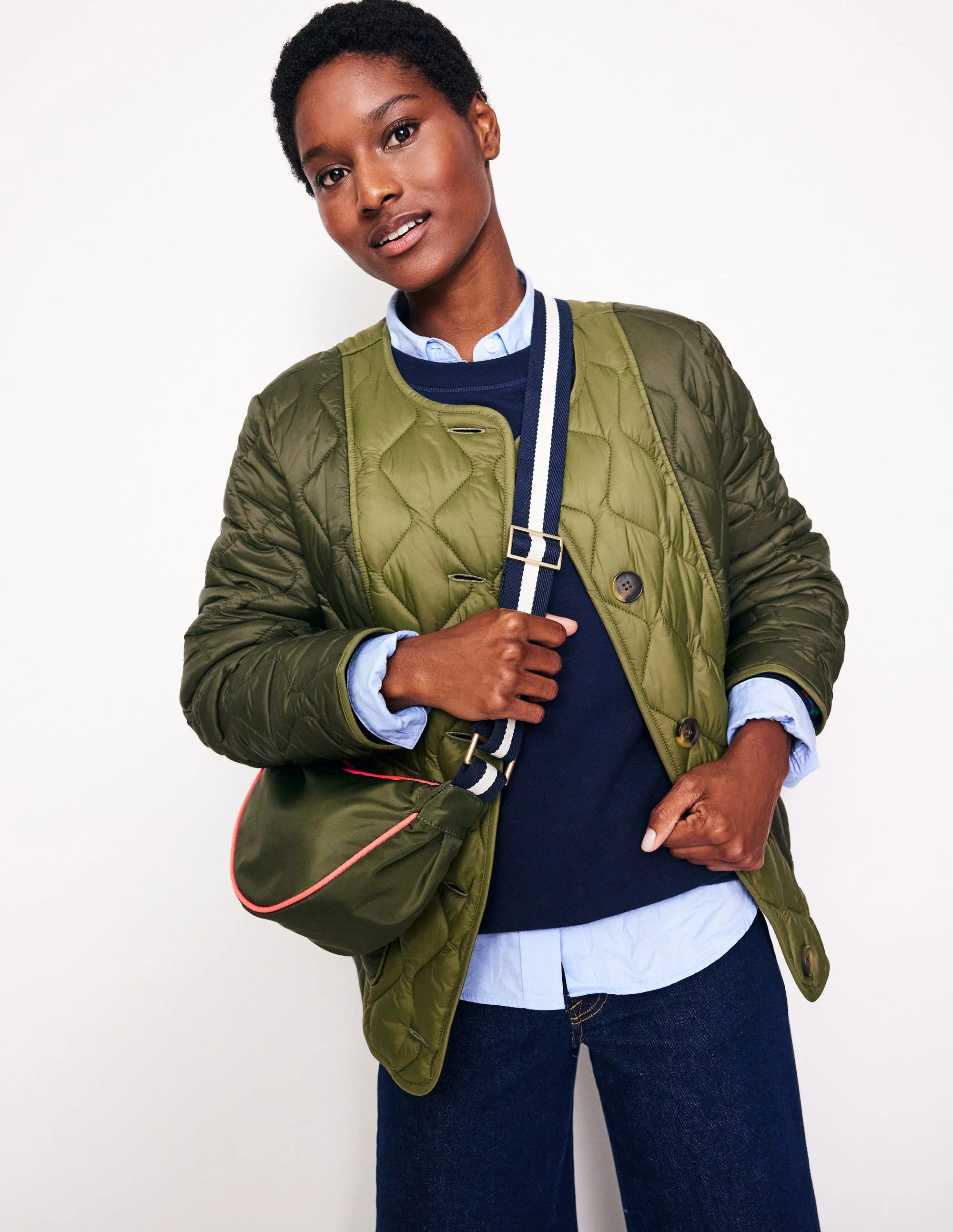 Nylon Cross-body Purse-Khaki | Boden (US)