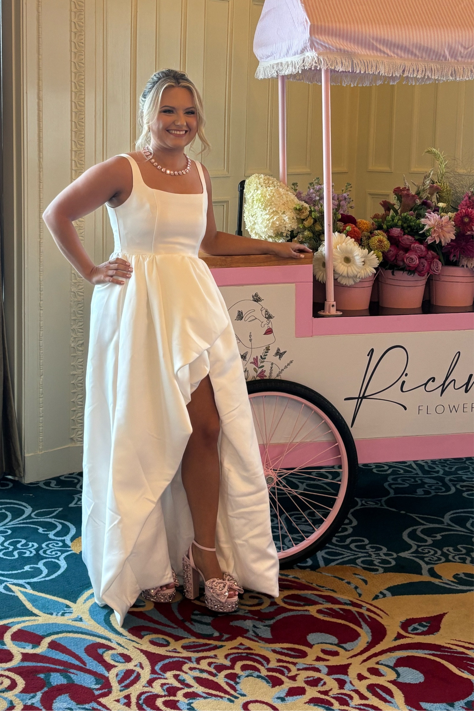 Elliott high low bridal shower dress