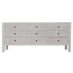 Noir Conrad French Country Whitewash Mahogany Wood Brass 9 Drawer Dresser | Kathy Kuo Home
