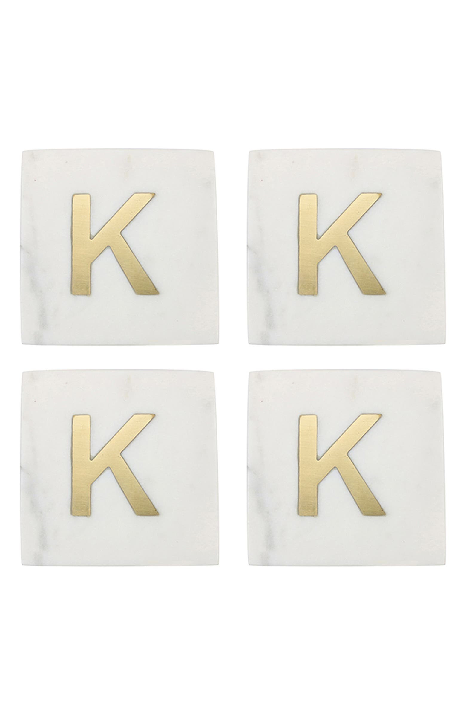 Set of 4 Monogram Marble Coasters | Nordstrom