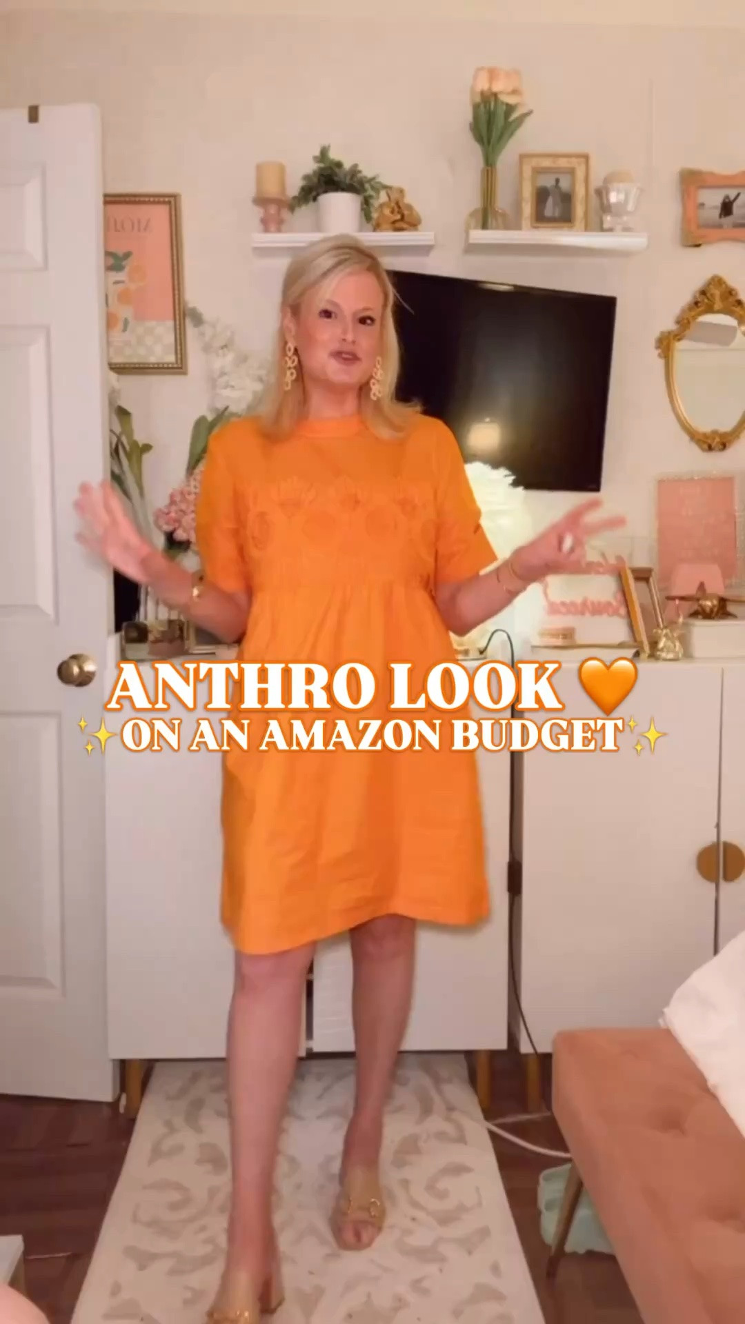 Anthropologie inspired dress | Amazon cotton dress | orange mini dress | lace babydoll dress | summer dress

This Amazon dress is giving Anthropologie-inspired summer style, and the details make it look so much more expensive than it is.

The bright orange color, lace embroidery across the front, sheer mesh yoke, short sleeves, crew neckline, babydoll mini shape, swing silhouette, and pockets make this such a cute Amazon dress find for warm weather. It has that artsy, feminine, higher end feel women love from Anthropologie dresses, but at an Amazon price.

It is 100% cotton, lightweight, breathable, and easy for summer. I’m in a medium, and it runs true to size. Available in 3 colors.

This is the kind of dress that works for brunch, church, vacation dinners, beach trips, shopping days, coffee dates, weekend gatherings, garden parties, summer parties, teacher outfits, work outfits, casual date night outfits, and everyday warm weather outfits.

Style it with gold sandals, raffia slides, white sneakers, wedges, pearl earrings, a straw tote, denim jacket, or simple flats for an easy summer colorful outfit. 

If you love Anthropologie inspired dresses, cotton summer dresses, babydoll dresses, lace dresses, orange dresses, puff sleeve dresses, Amazon fashion finds, teacher dresses, work dresses, vacation outfits, and designer looks for less, this is such a strong Amazon find.

Anthropologie inspired dress, Anthro look for less, Amazon dress find, Amazon cotton dress, orange dress, orange summer dress, cotton dress, 100 cotton dress, cotton summer dress, lace dress, lace mini dress, babydoll dress, swing dress, puff sleeve dress, crewneck dress, dress with pockets, summer dress women, vacation dress, brunch dress, teacher dress, work outfit, date night outfit, designer look for less

#LTKFindsUnder50 #LTKFindsUnder100 #PreppyStyle #WorkOutfit #LookForLess #TeacherOutfit #SummerOutfits #Anthropologie #AnthroStyle #SummerDress

#LTKWorkwear #LTKSeasonal #LTKootd
