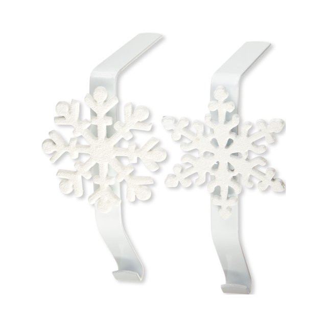 Metal Snowflake Christmas Stocking Holders with White Glitter Finish, 2 Count, by Holiday Time - ... | Walmart (US)