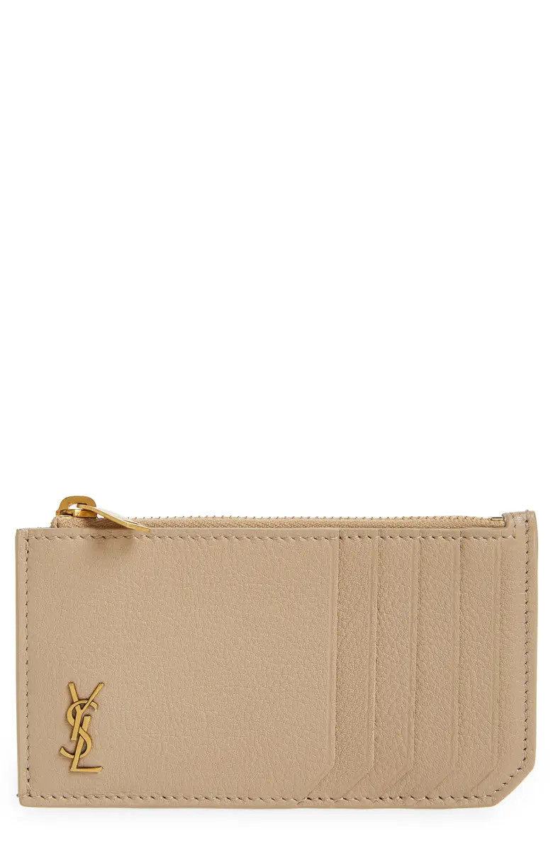 Fragments Monogram Leather Zip Card Case | Nordstrom