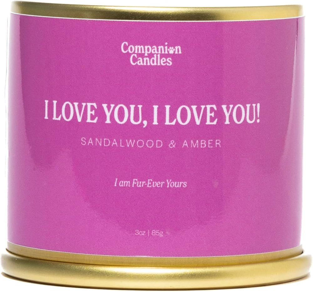 Pet Safe Wood Wick Candle - “I Love You, I Love You!” Sandalwood & Amber, Coconut Soy Wax Sce... | Amazon (US)