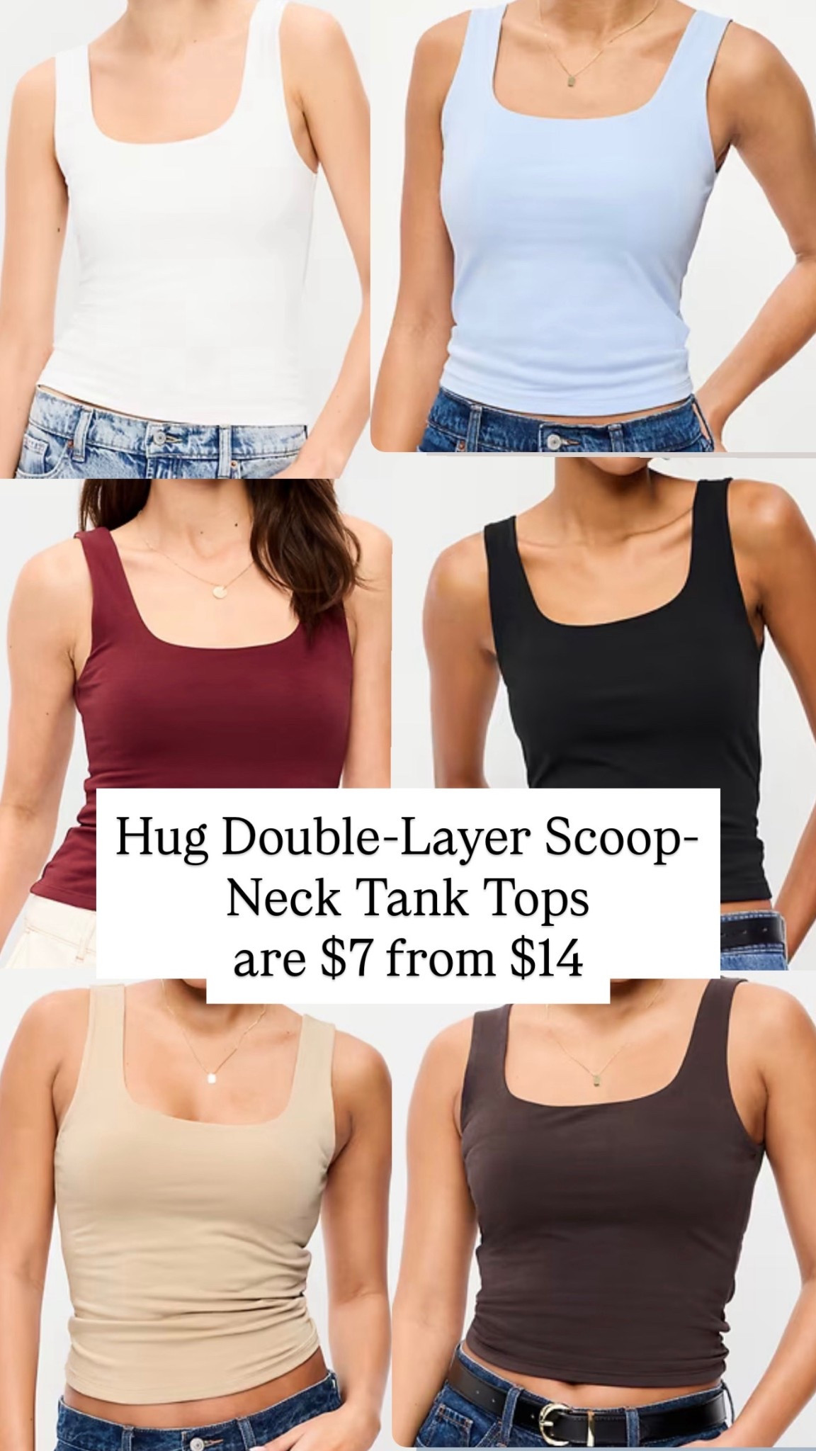 Hug Double-Layer Scoop-Neck Tank Tops are $7 from $14

#LTKSaleAlert