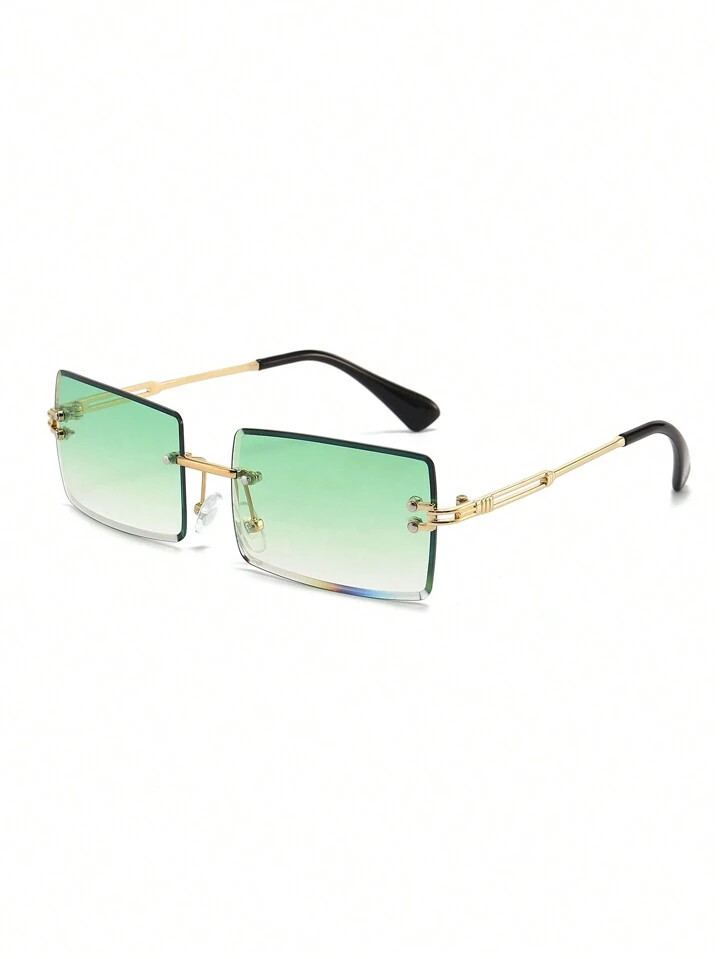 1pc Fashionable Women's Metal Rimless Square Eyeglasses, For Daily Wear Without Eyeglass Case Beach Accessories For Women Glasses Shades Basics Fall Winter Women Outfits Clothes Business Casual Gifts For Summer Beach Vacation,Outdoor,Travel | SHEIN