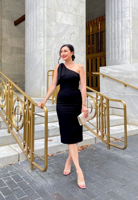 The perfect classic lbd 🖤 I wore this one shoulder dress to my cousin’s wedding a couple years ago and got so many compliments. It does run a little small so may want to size up. 

Wedding guest dress 
Special occasion 

#LTKstyletip #LTKwedding #LTKshoecrush