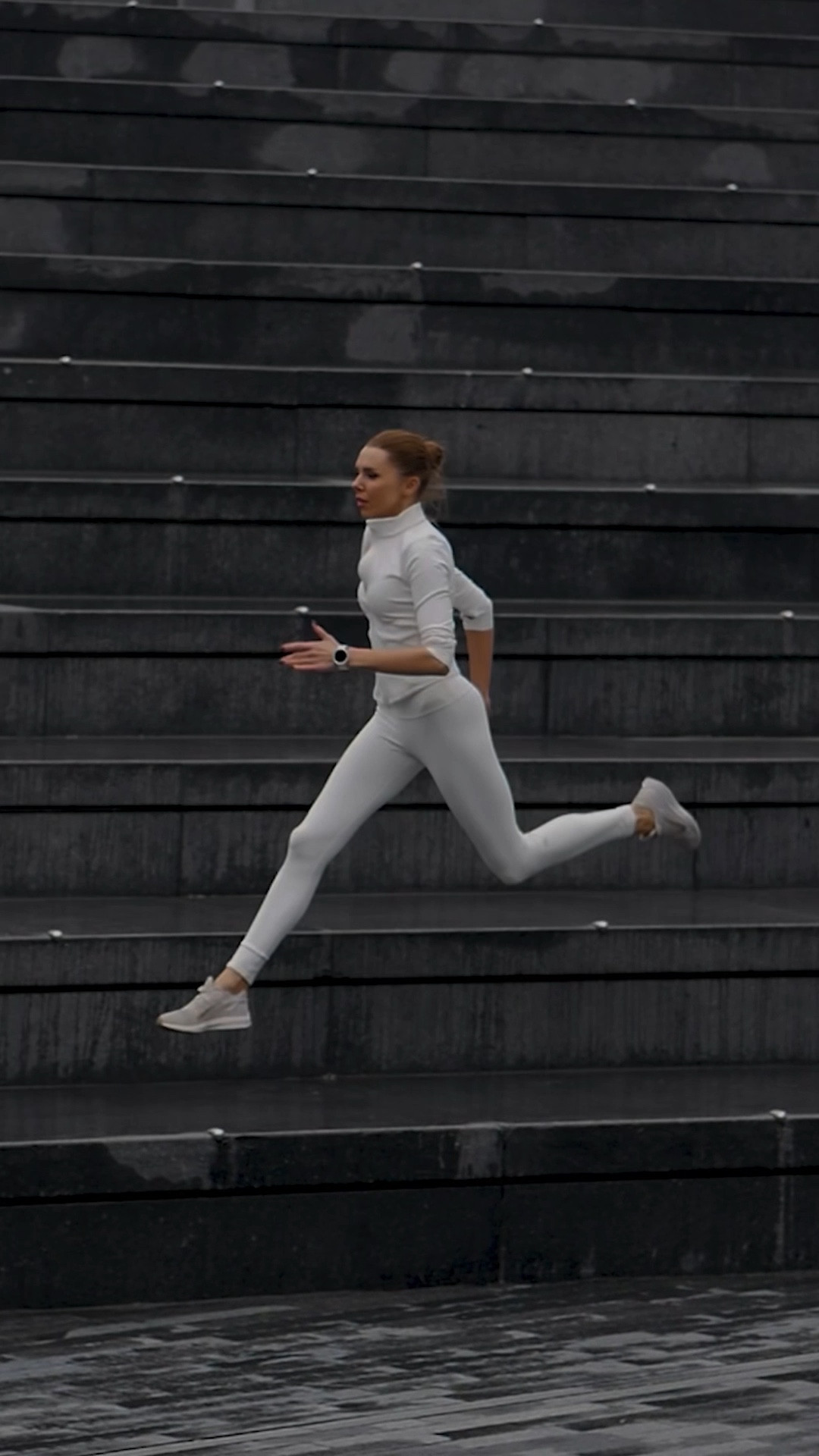 This sporty outfit features an all-white activewear set, including a fitted zip-up top and matching high-waisted leggings, perfect for a sleek and streamlined look during workouts. Paired with white running shoes and a fitness watch, this outfit is ideal for outdoor exercise or running, combining both style and functionality. The clean, minimal design offers a fresh, modern athletic vibe.

#LTKeurope #LTKuk #LTKfitness