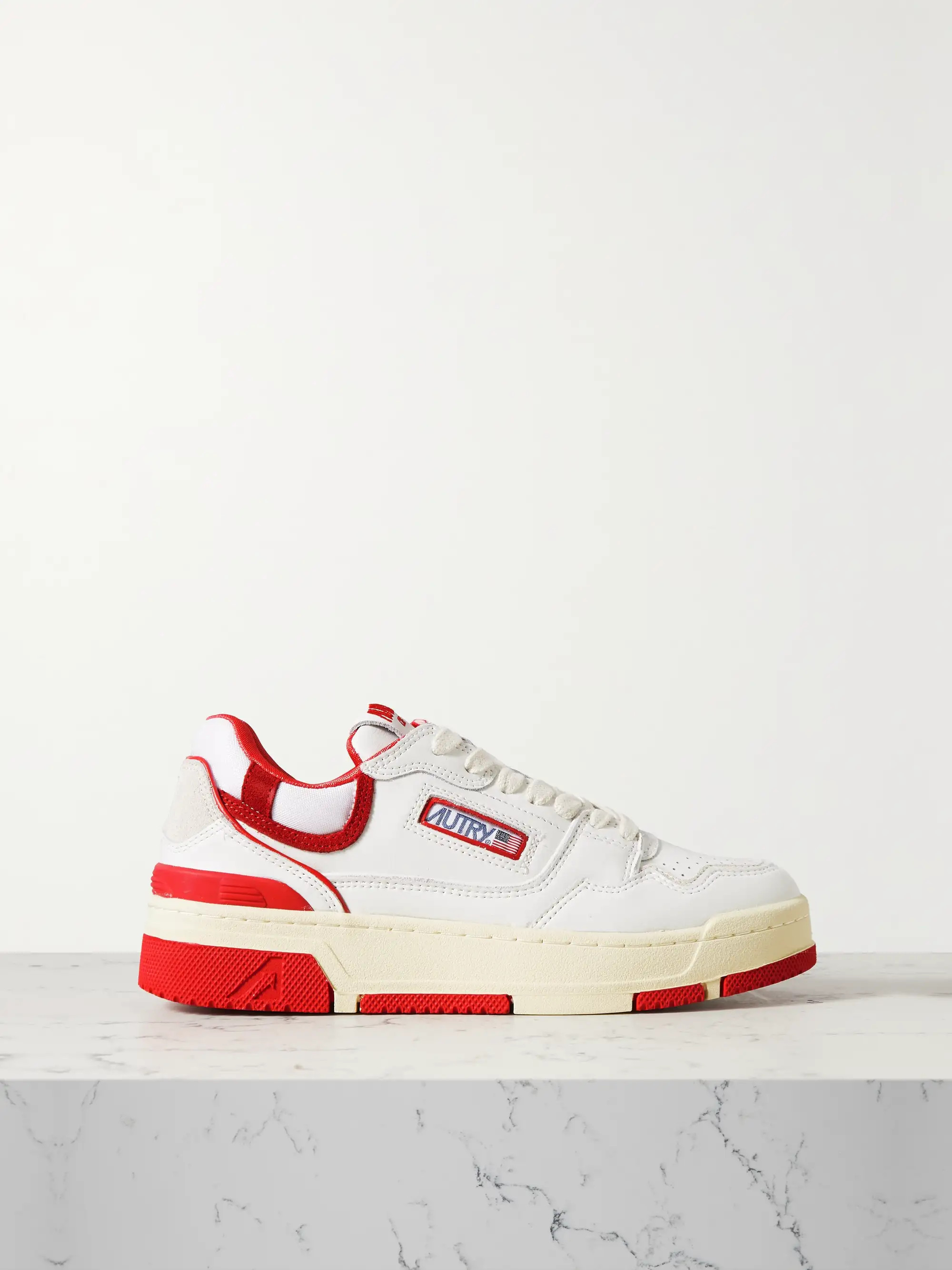 CLC suede- and rubber-trimmed leather sneakers | NET-A-PORTER (US)