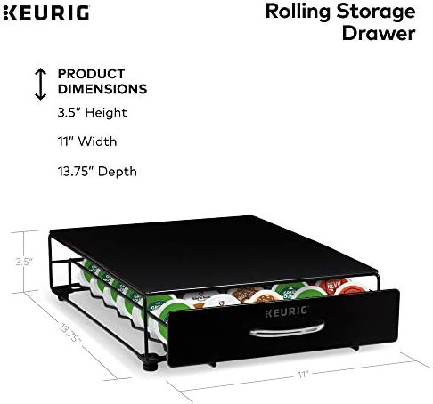 Keurig Under Brewer Storage Drawer, Coffee Pod Storage, Holds Upto 35 Keurig K-Cup Pods, Black | Amazon (US)