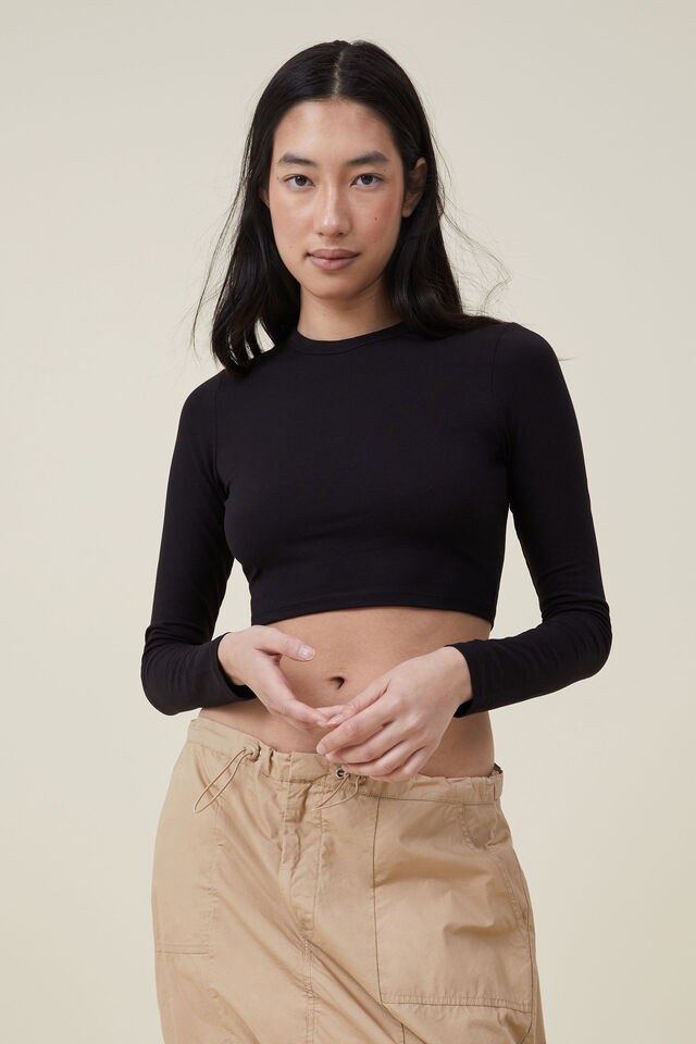 Micro Crop Long Sleeve Top | Cotton On (UK)