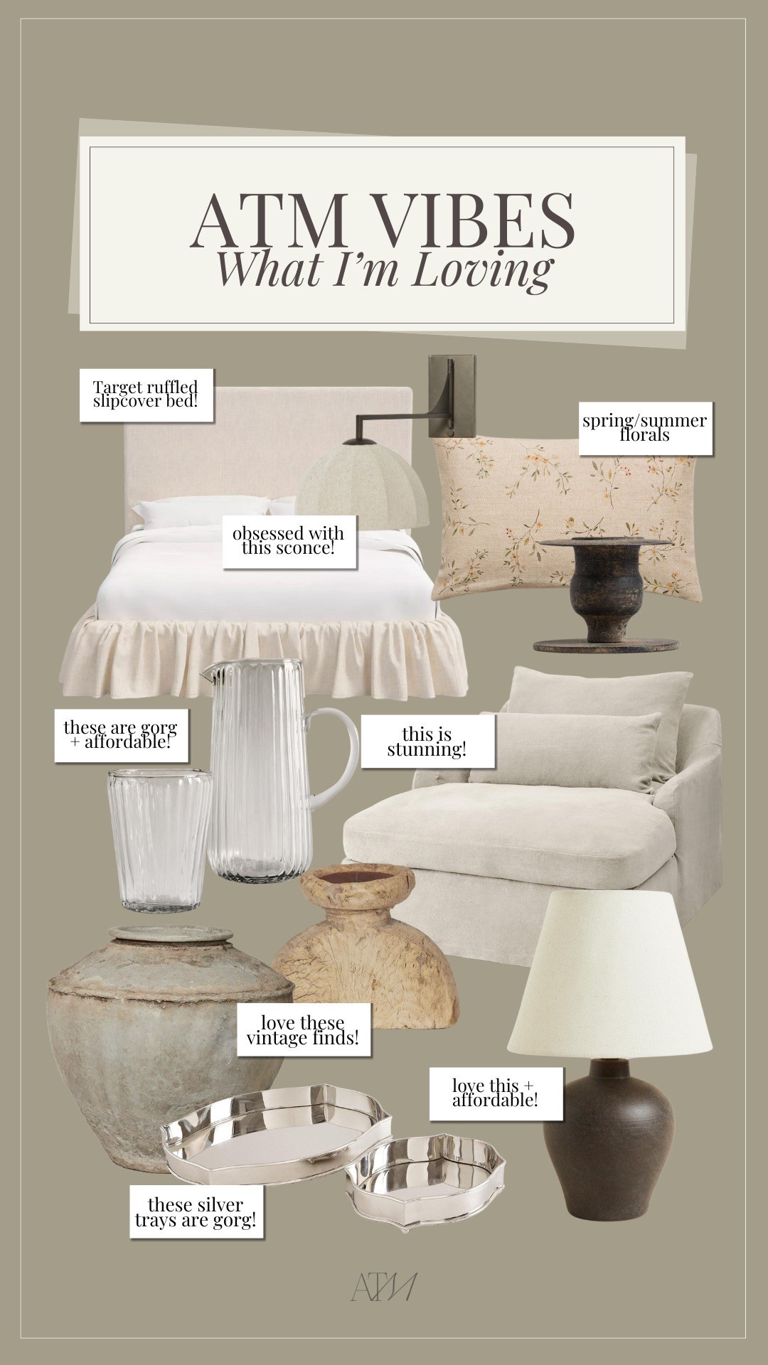 ATM Vibes - What I’m Loving!

neutral home finds, rustic modern home, trending home finds, floral pillow, seasonal home 

#LTKStyleTip #LTKSeasonal #LTKHome