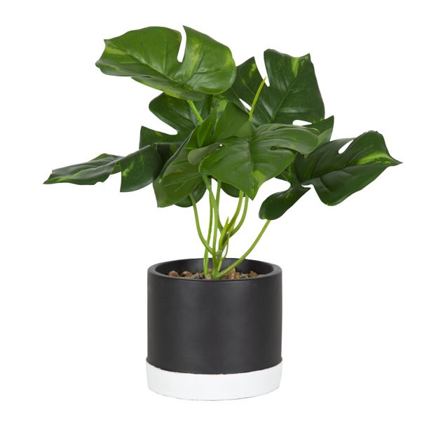 Mainstays 10.5” H Artificial Monstera Plant in Cement Pot, Multi-Color - Walmart.com | Walmart (US)