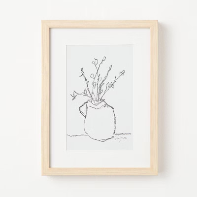 12" x 16" Flower Pot Framed Wall Art Black/White - Threshold™ designed with Studio McGee | Target