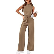 PRETTYGARDEN One Piece Jumpsuits for Women Dressy Summer Business Casual Outifts Sleeveless Mock ... | Amazon (US)