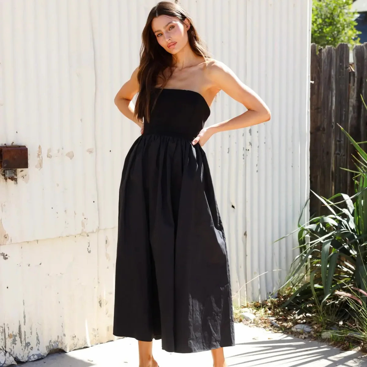 Black Strapless Midi - Anne Louise Boutique | Anne Louise Boutique