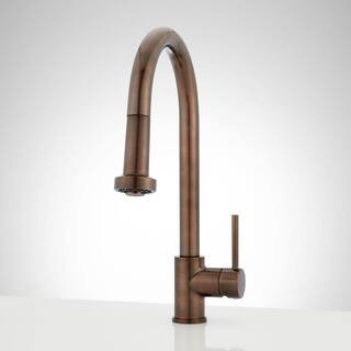 Ridgeway Single Handle Pull Down Sprayer Kitchen Faucet in Oil Rubbed Bronze | The Home Depot