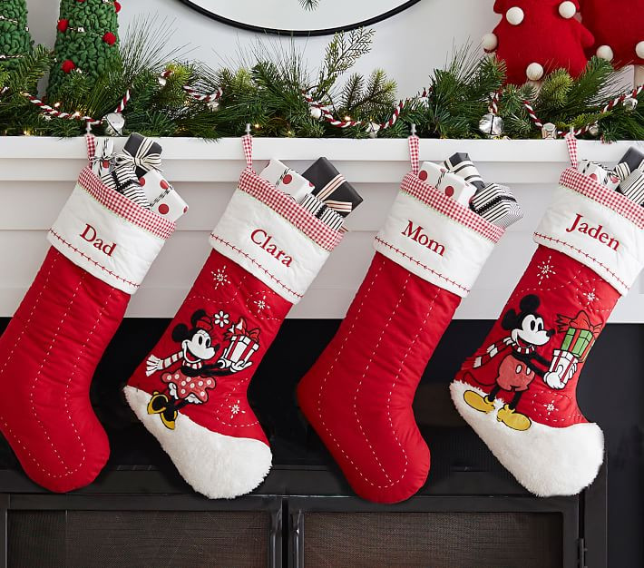 Disney Minnie Mouse Quilted Christmas Stocking | Pottery Barn Kids