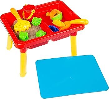 Hey! Play! Water or Sand Sensory Table with Lid and Toys - Portable Covered Activity Playset for ... | Amazon (US)