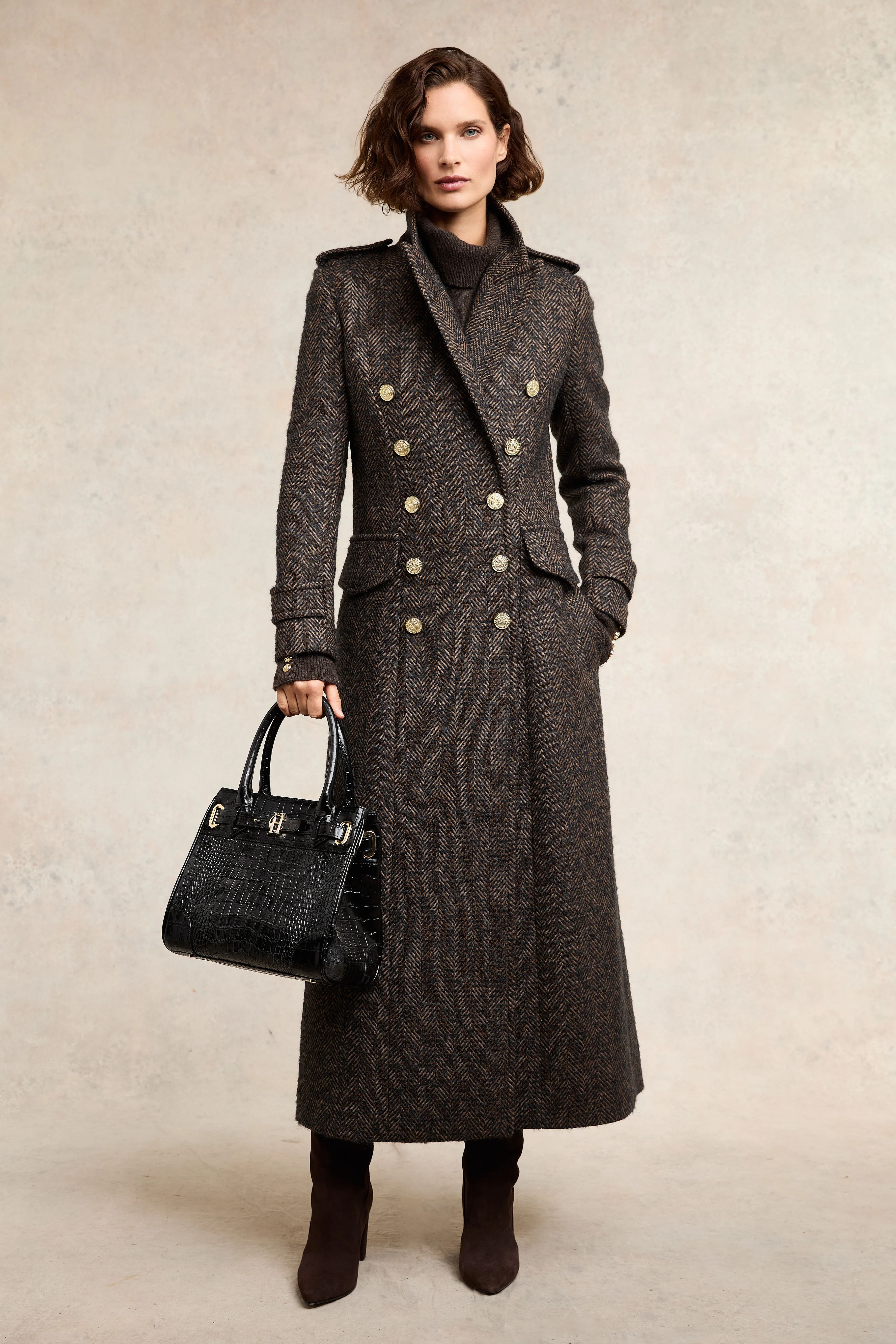 The Great Coat (Walnut Herringbone) | Holland Cooper