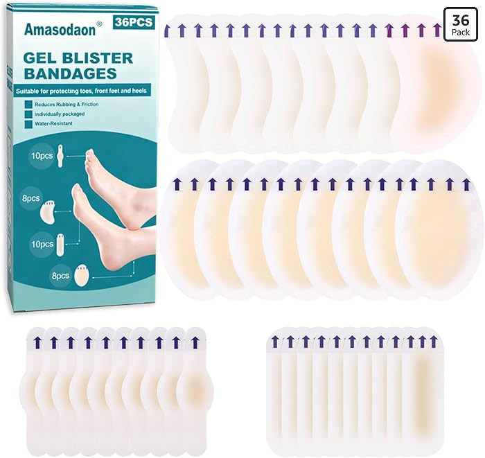 Foot Band-Aid, Hydrocolloid Gel Blister Bandages for Feet, Waterproof Blister Pads Cushions for H... | Amazon (US)