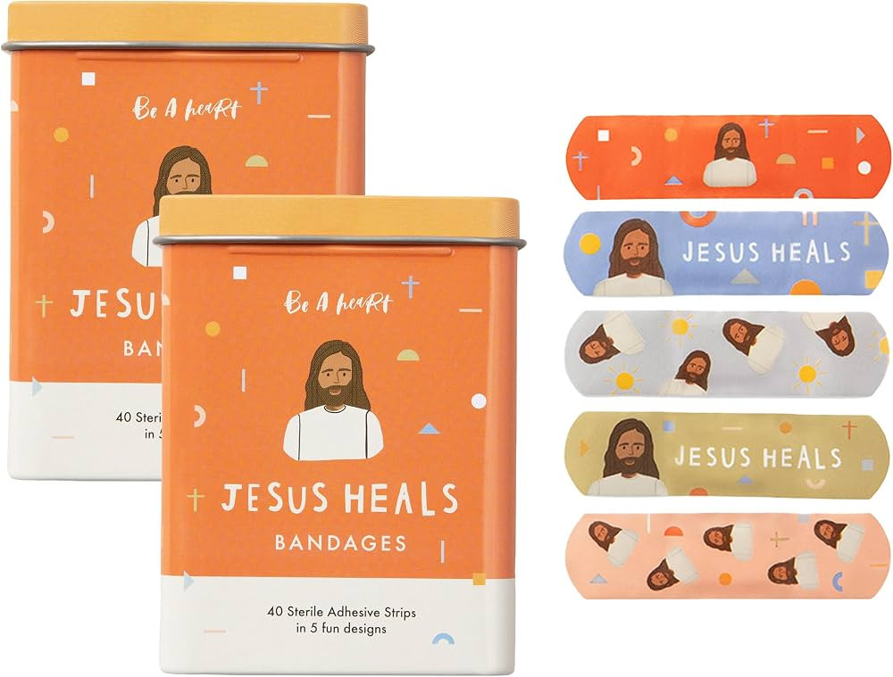 Be A Heart Vendajes Originales Jesus Heals, Vendajes Adhesivos para Ni\u00f1os, Curita para Ni\u0... | Amazon (US)