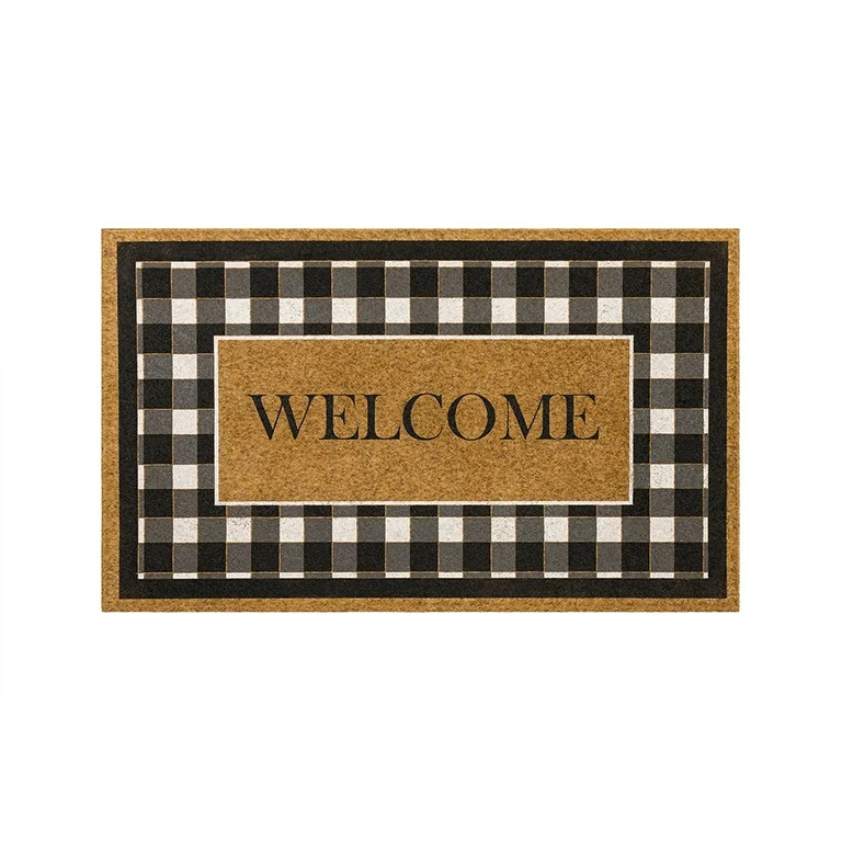 Mohawk Home Faux Coir Door Mat, Fall Welcome Check, Natural, 1' 6" X 2' 6" | Walmart (US)