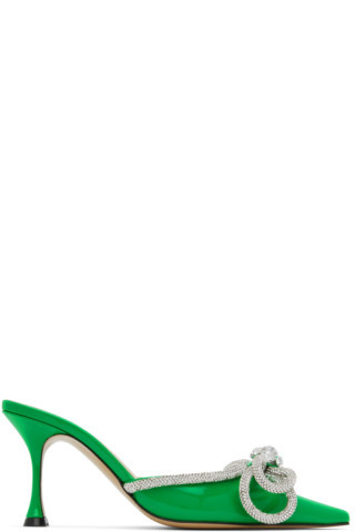 Green Double Bow Mules | SSENSE
