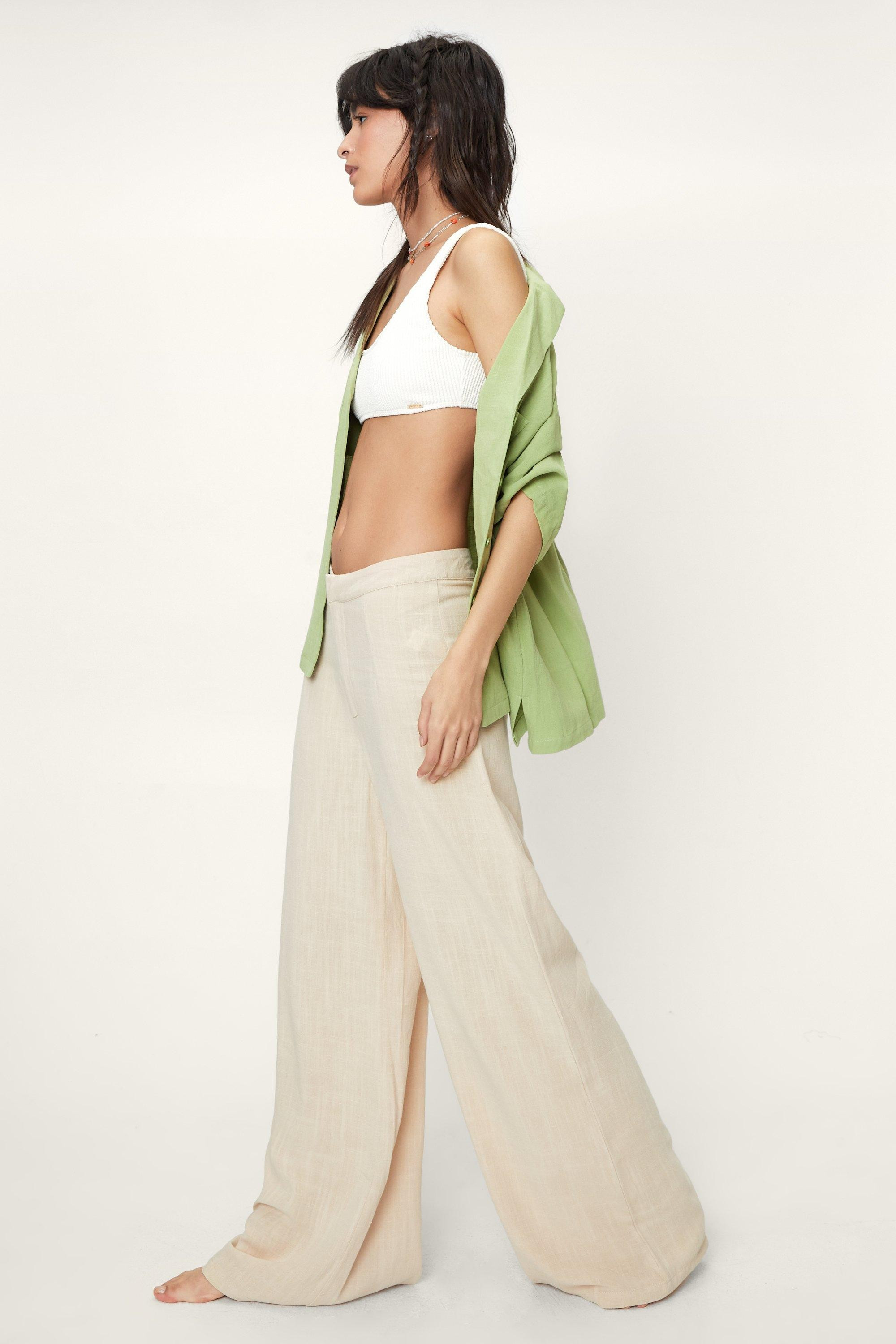 Linen High Waisted Wide Leg Pants | Nasty Gal (US)