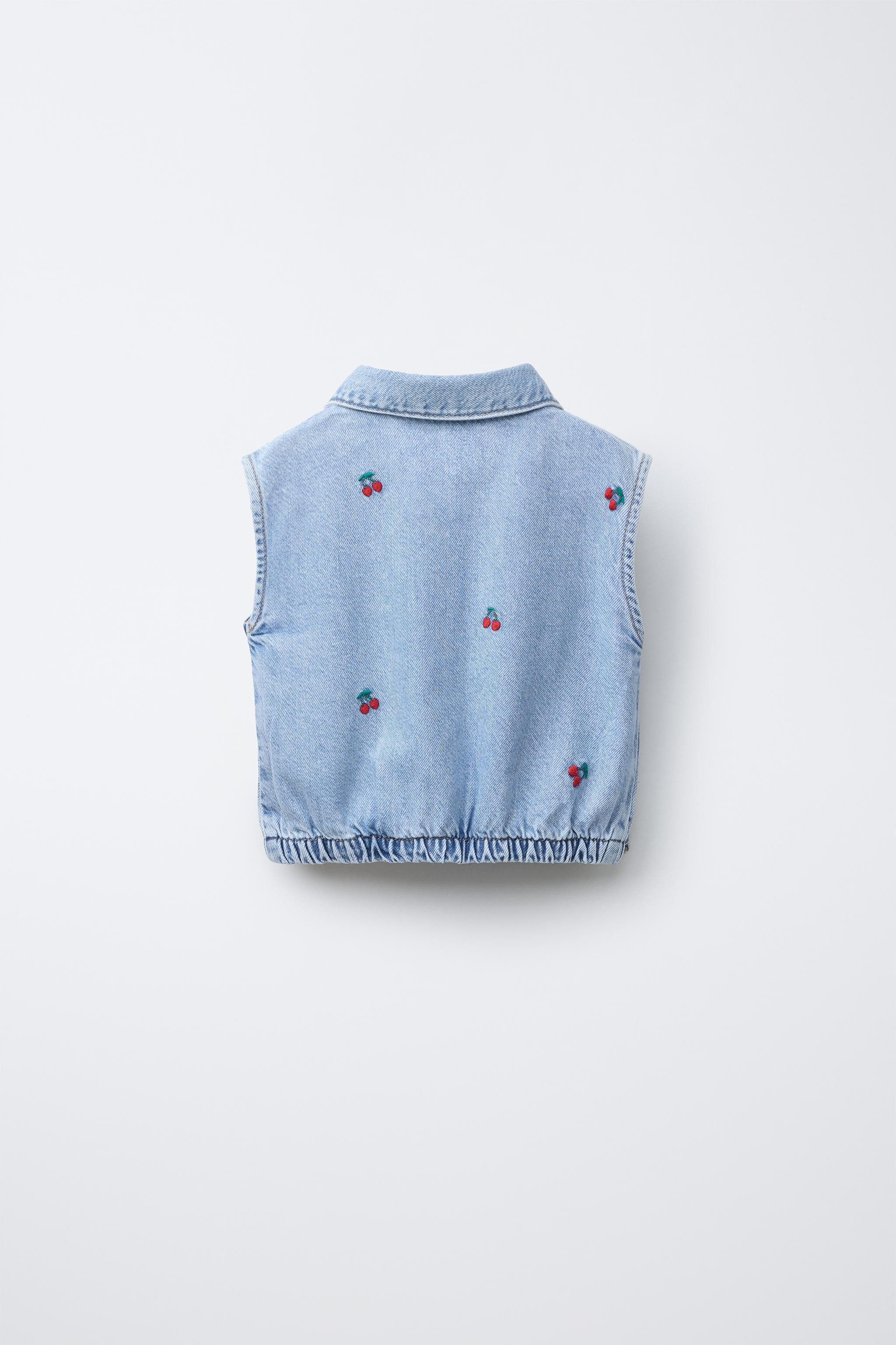 EMBROIDERED CHERRY DENIM SHIRT | Zara US