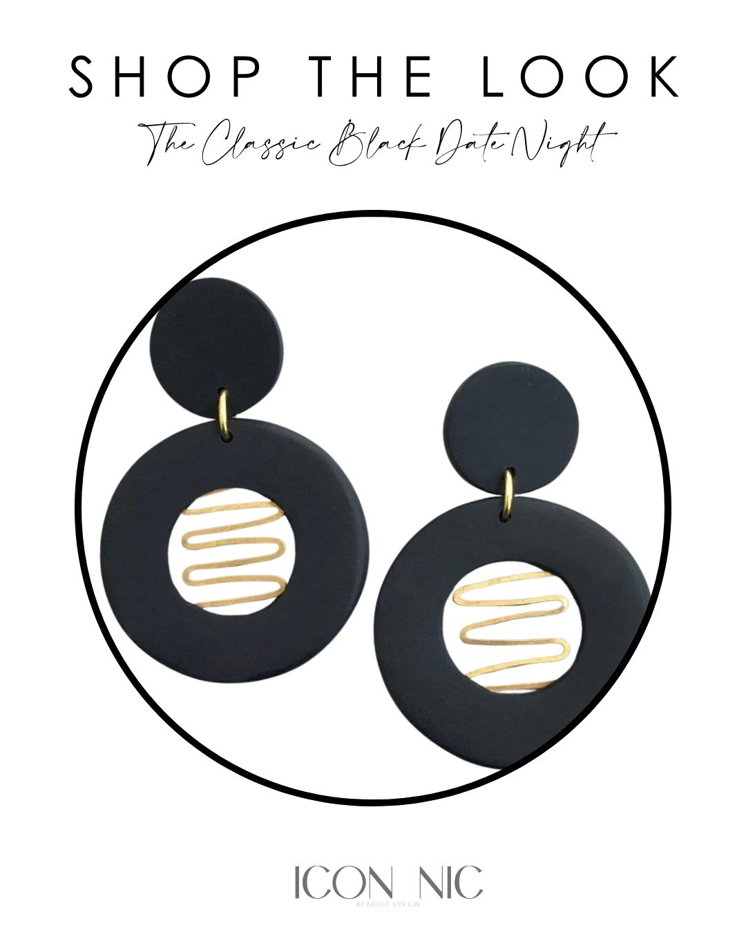 Black and gold statement earrings that do exactly what they’re supposed to do. Matte black clay with gold wire detail. 

#LTKSaleAlert #LTKootd #LTKTall
