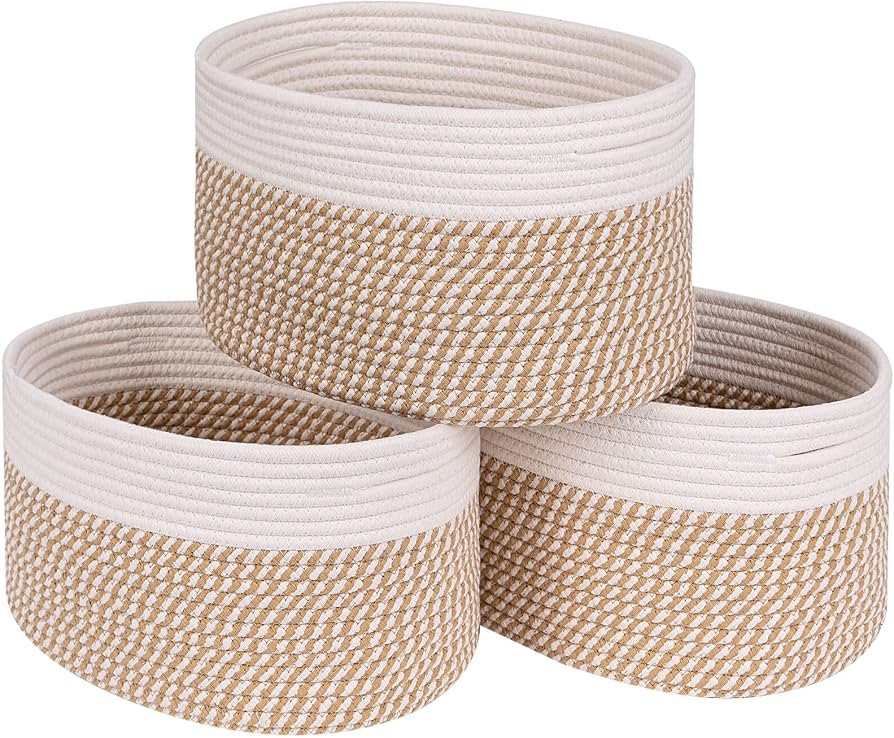 CubesLand Woven Basket for Organizing/Storage, Cube Shelf Closet Storage Baskets Bins Set 3, Long... | Amazon (US)