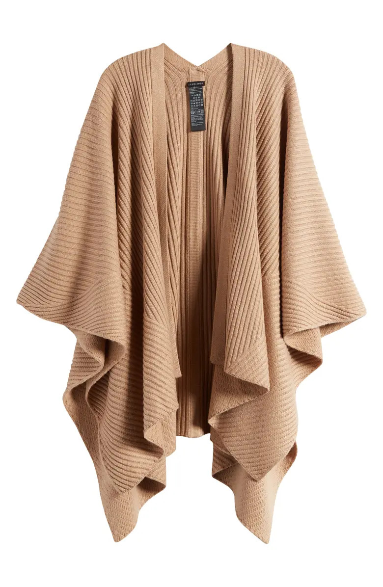 AllSaints Traveling Rib Ruana | Nordstrom | Nordstrom