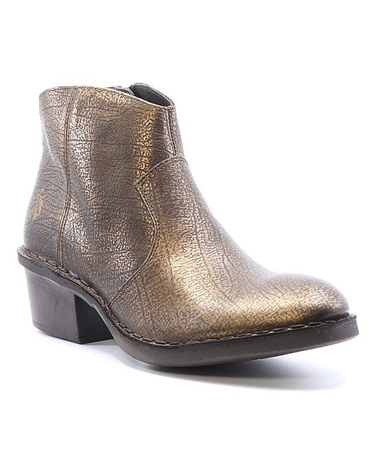 FLY London Women's Casual boots 005 - Bronze Dari Leather Ankle Boot - Women | Zulily