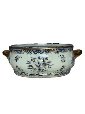 Blue Floral Porcelain 16” Footbath (has minor defect on the handle) | eBay US