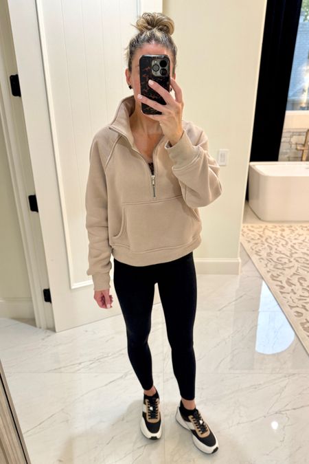 Comfortable Athleisure outfit for running errands. This cropped fleece lined sweater comes in a bunch of color options! I’m wearing “coffee grey”.

#everypiecefits

#LTKshoecrush #LTKfitness #LTKover40