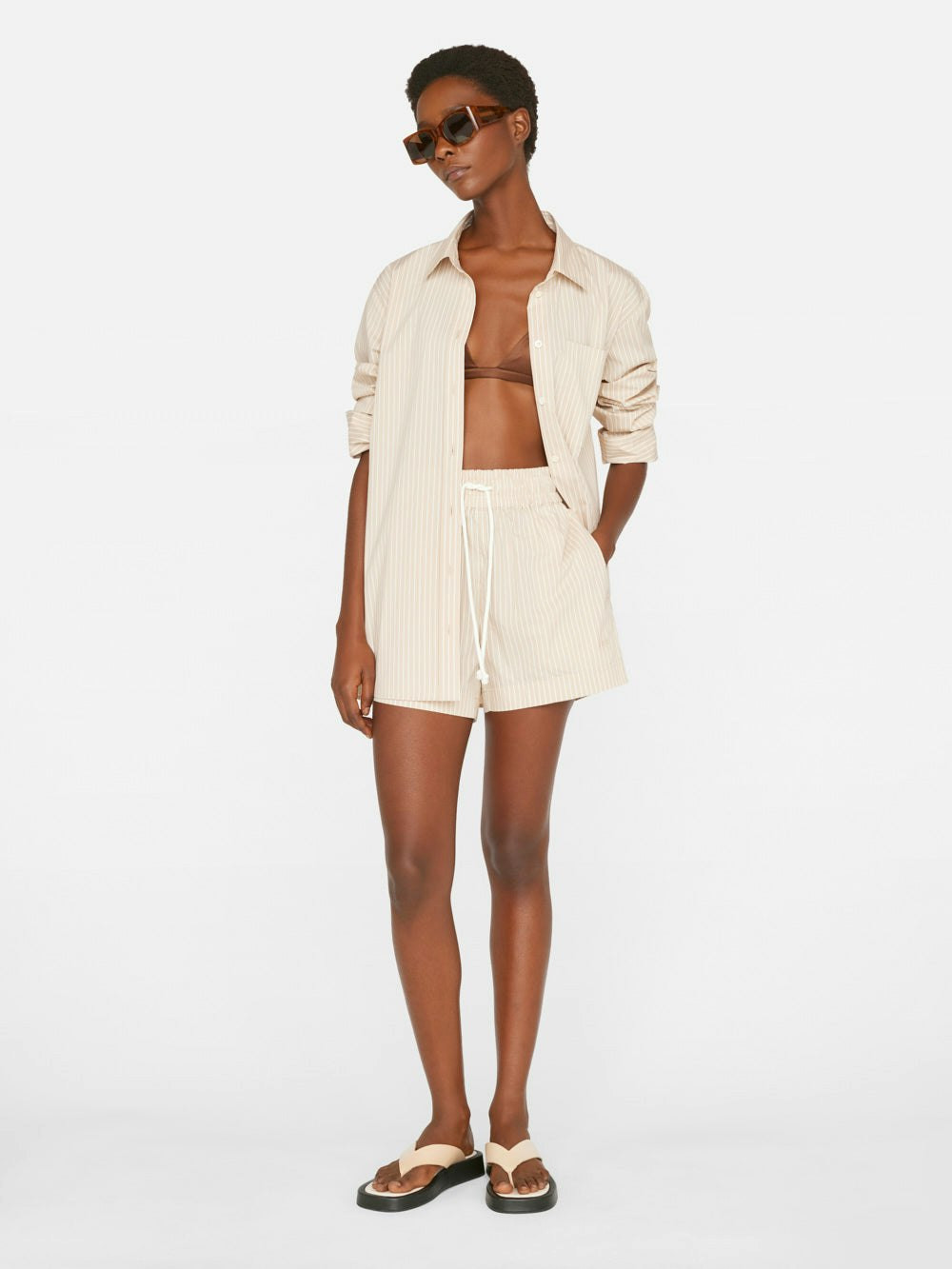 Drawstring Lounge Short -- Sand Multi | Frame Denim