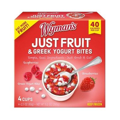 Wyman's Just Fruit Frozen Raspberries & Strawberries with Greek Yogurt Bites - 4ct/9.2oz | Target