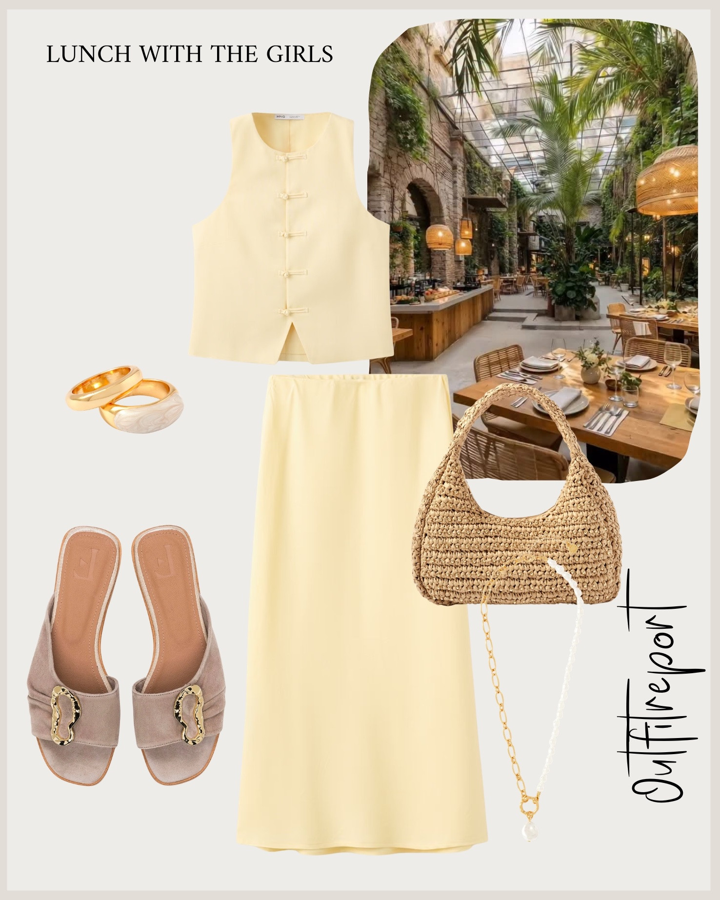 Butter yellow matching set sandals and rotan handbag 

#LTKstyletip #LTKspring #LTKsummer