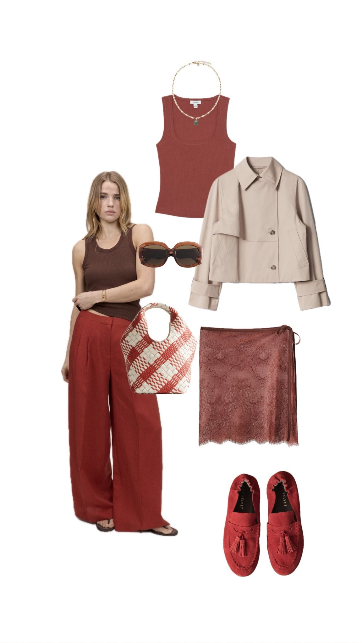 Brick red outfit with a lace hip scarf 👌🏼

#LTKeurope #LTKspring #LTKmidsize