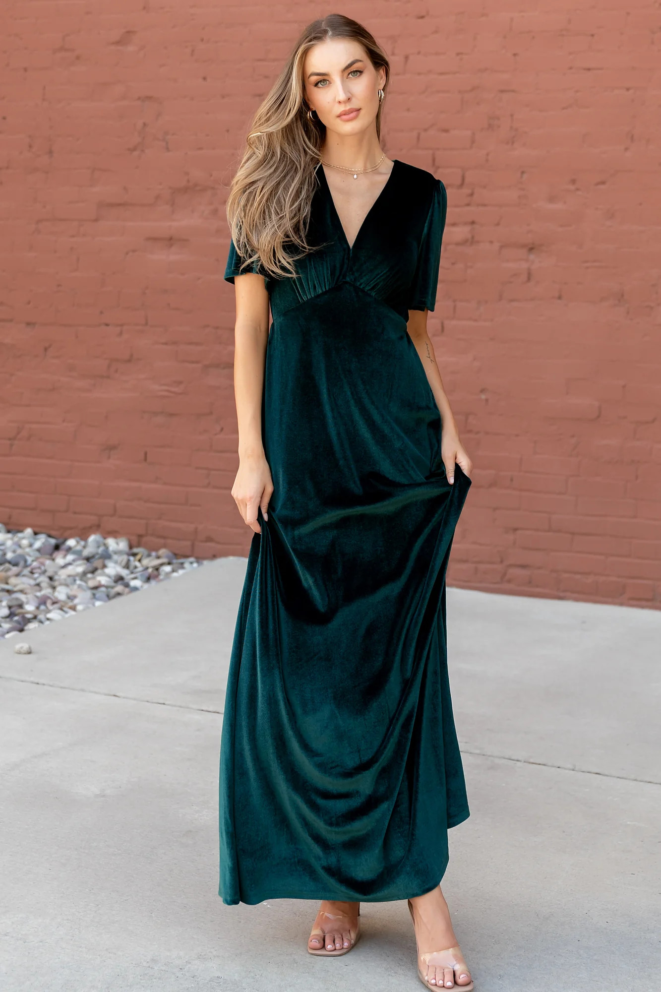 Vivian Velvet Maxi Dress | Emerald | Baltic Born