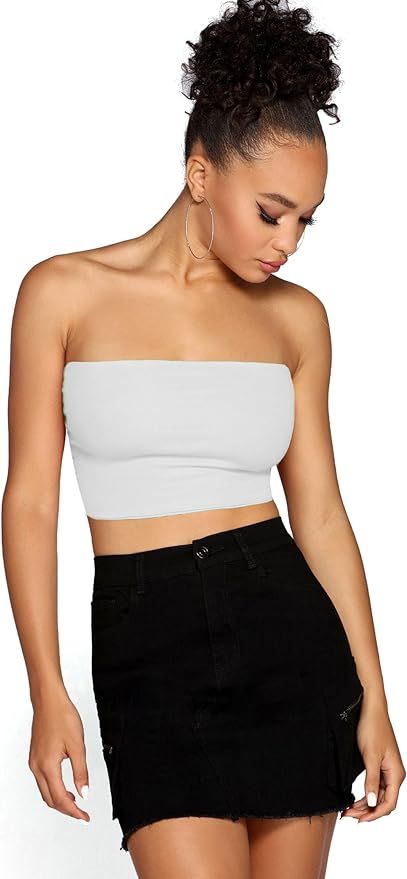 Emmalise Women's Crop Tube Cotton Jersey Top Shirt | Amazon (US)