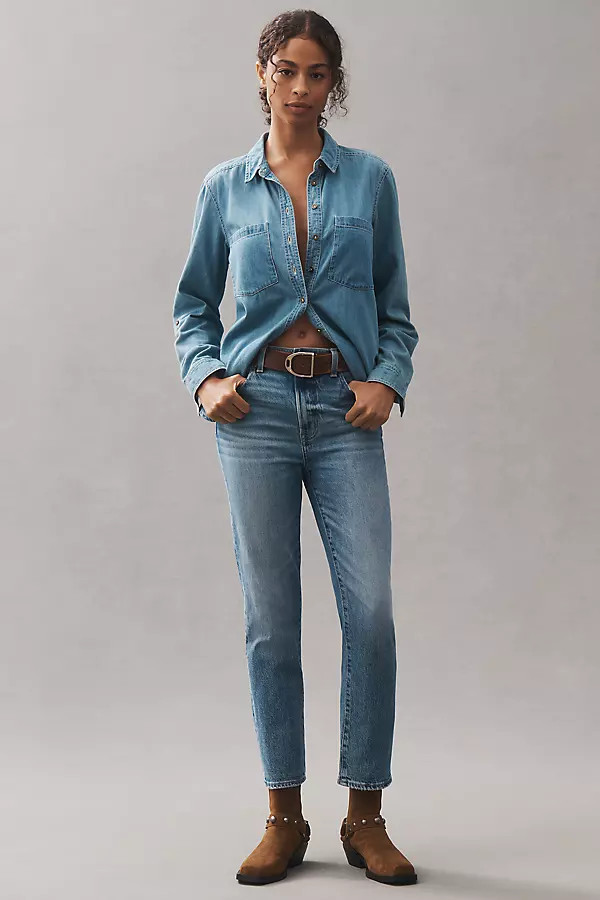 Bri High-Rise Ankle Straight-Leg Jeans | Anthropologie (US)
