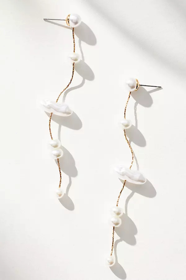 Multi Pearl Long Drop Earrings | Anthropologie (US)