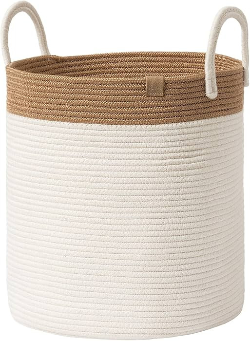 LA JOLIE MUSE Woven Basket Rope Storage Baskets - Large Cotton Organizer, Basket for Baby Blanket... | Amazon (US)