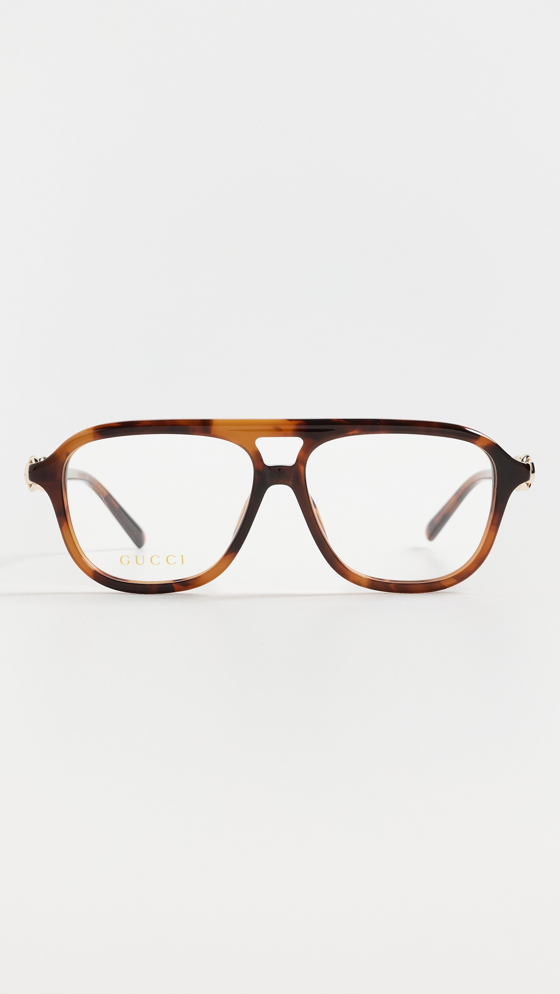 Gucci Aviator Glasses Havana/Transparent One Size | Shopbop