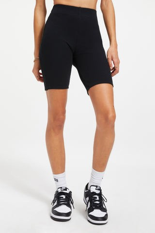 High Waisted Thermal Bike Short Black001, Plus Size 5 | Good American